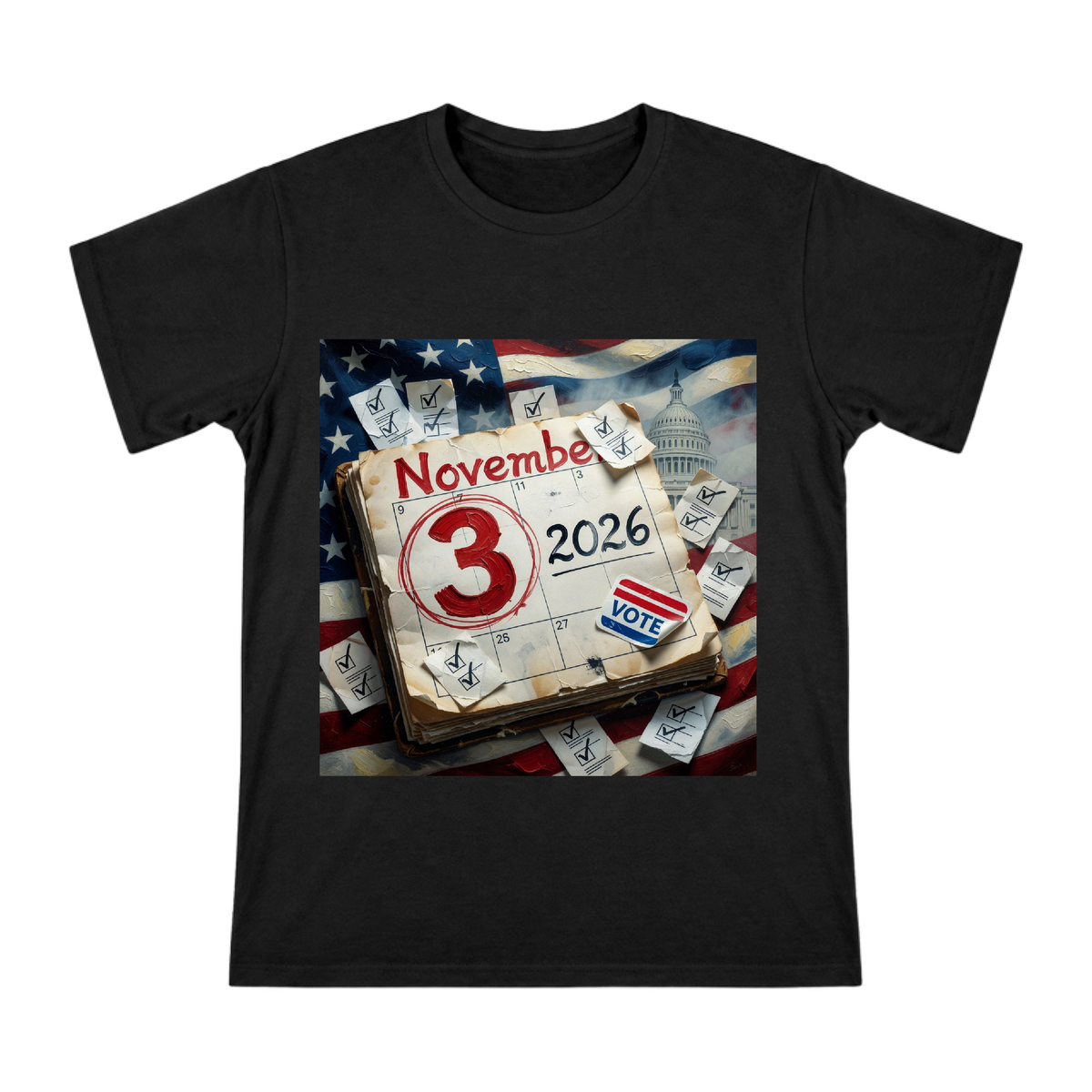2026 Election Day Vintage Calendar Men's Heavyweight Cotton T-Shirt front [ai-pod:18e740974ed9c7ea0bb388be8f2dc901]
