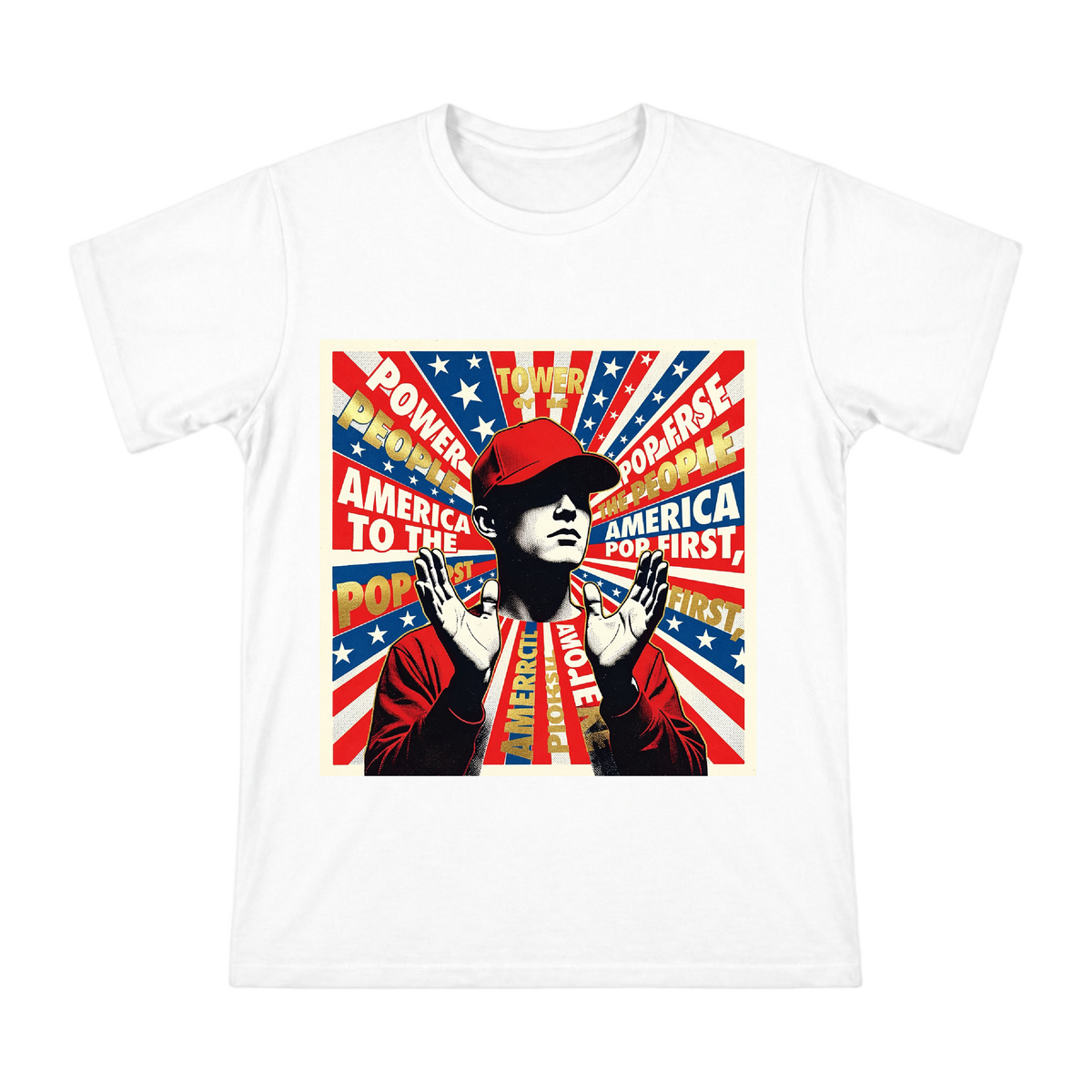 Retro Pop Art Flag Silhouette US Men's Short Sleeve T-Shirt front [ai-pod:3f03e69f629a4f877c7fac1a7e2380f7]