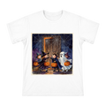 Vintage Halloween Trick-or-Treat Illustration Men's Short Sleeve T-Shirt front [ai-pod:1d26a650c6849a8b2019885d735f7839]