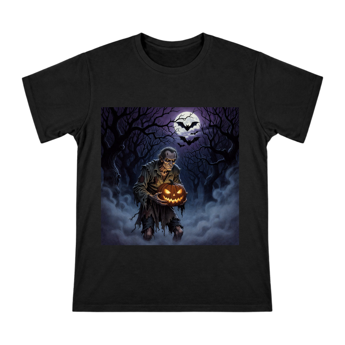 Stingy Jack and Glowing Pumpkin Lantern Halloween Illustration Men's Short Sleeve T-Shirt front [ai-pod:f03ca00851de8dbdf29889b55607da8c]