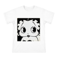 Betty Boop Retro Black and White Close-Up Print Men's Cotton T-Shirt front [ai-pod:fa16234b0e8e9b2fffdf0bb394762ca3]