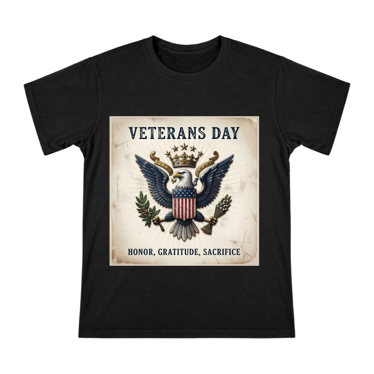 Vintage Distressed American Eagle Emblem Heavyweight Cotton Men's T-Shirt front [ai-pod:9d9c58f2d69655aeacfba1119b81c38e]
