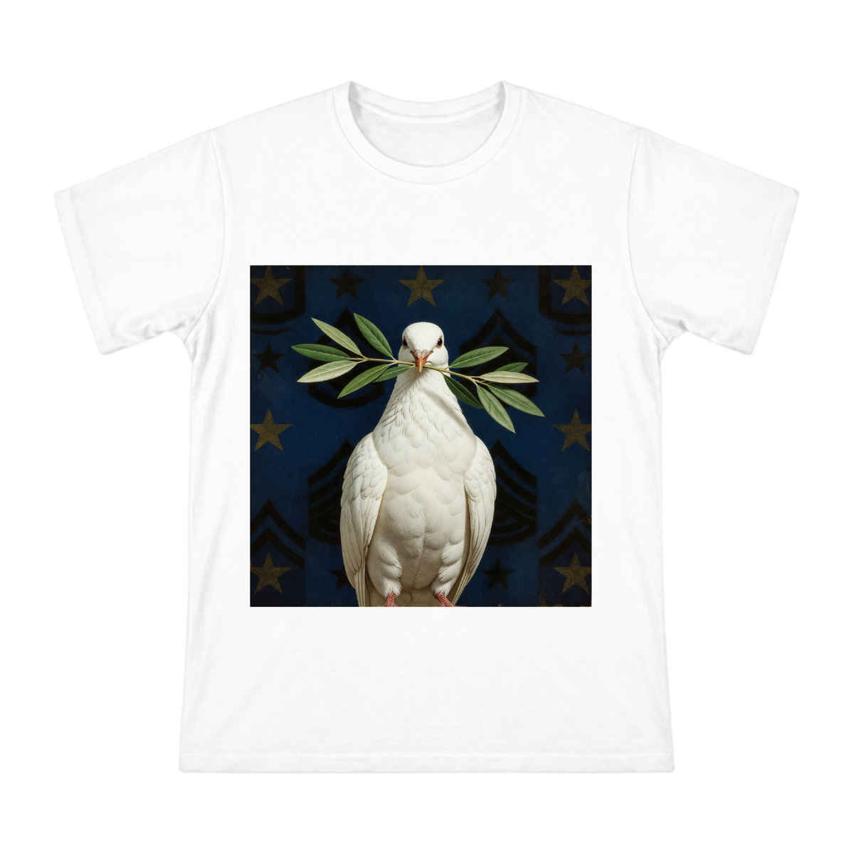 Vintage Dove with Olive Branch Men's Custom T-Shirt front [ai-pod:ff32e1cdd0fd480e2cc927b86ac2236c]