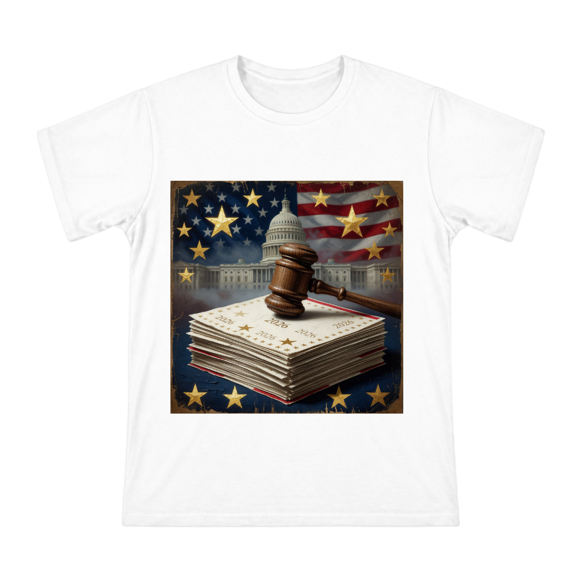 2026 Election Gavel and Star-Studded Ballot Men's Short Sleeve T-Shirt front [ai-pod:60300ceeaa4e58a73ae0998cbd90e843]