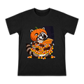 Halloween Raccoon with Candy Harvest Men's Short Sleeve T-Shirt front [ai-pod:7f4ddcc56eda46371e62c3865dbe5dcf]