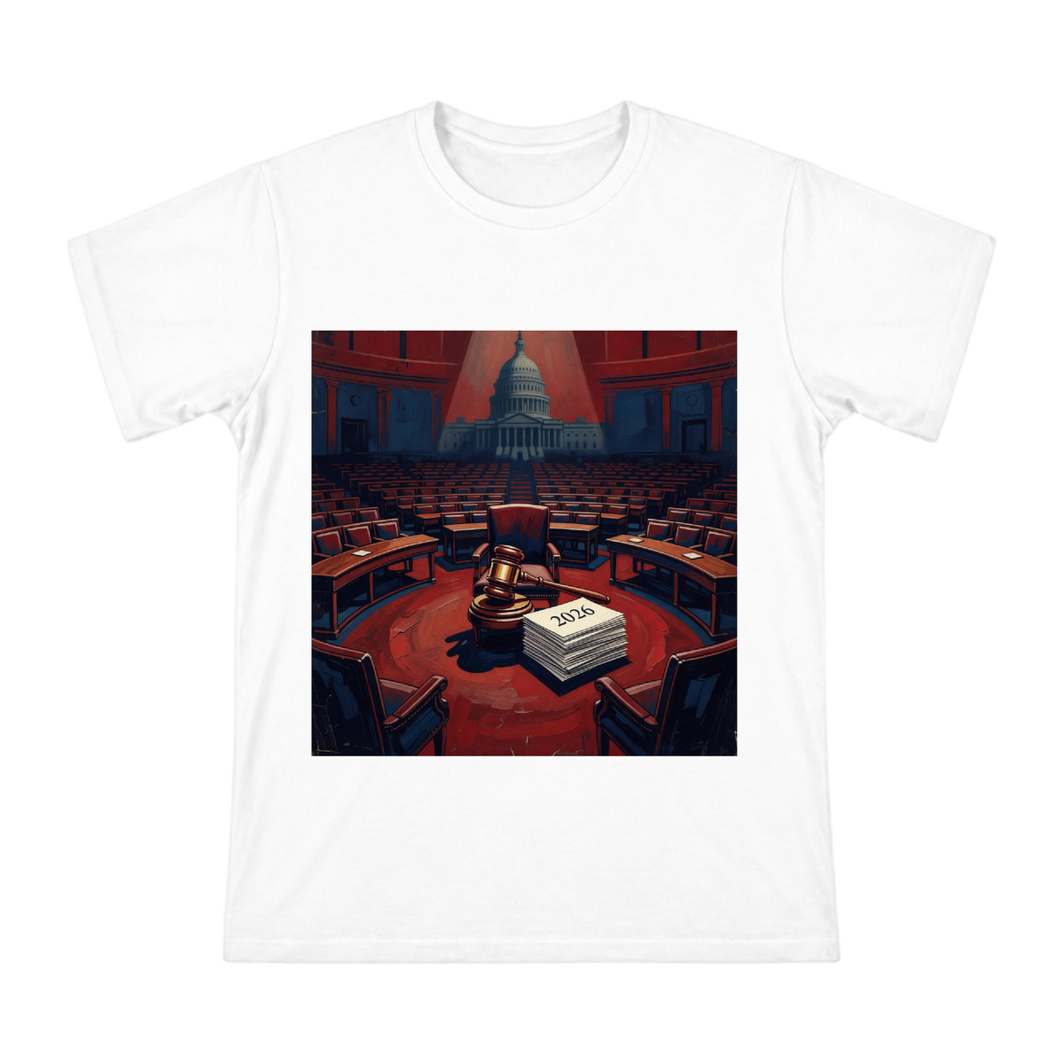 2026 Gavel and Ballot Illustration Men's Short Sleeve T-Shirt front [ai-pod:e4e4203192e58b70dbe65c82211cc455]