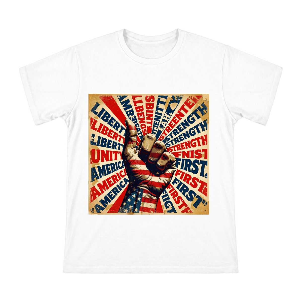 American Retro Star-Spangled Thumbs Up Men's Cotton T-Shirt front [ai-pod:4f1c7e36882cbd9880c05d58665c1d4f]