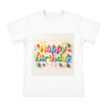 Happy Birthday Balloon Typography Art on Men's Premium Cotton T-Shirt front [ai-pod:a9d5b7042b45fa163450e281ee0baaa6]