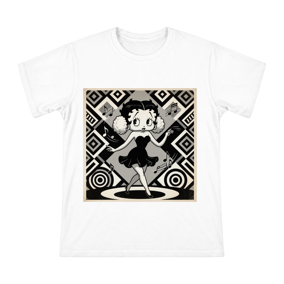 Retro Jazz Dancer Art Men's Custom Print Cotton T-Shirt front [ai-pod:a25bbcd6aece92fd2a0d4f451f6ef9c9]
