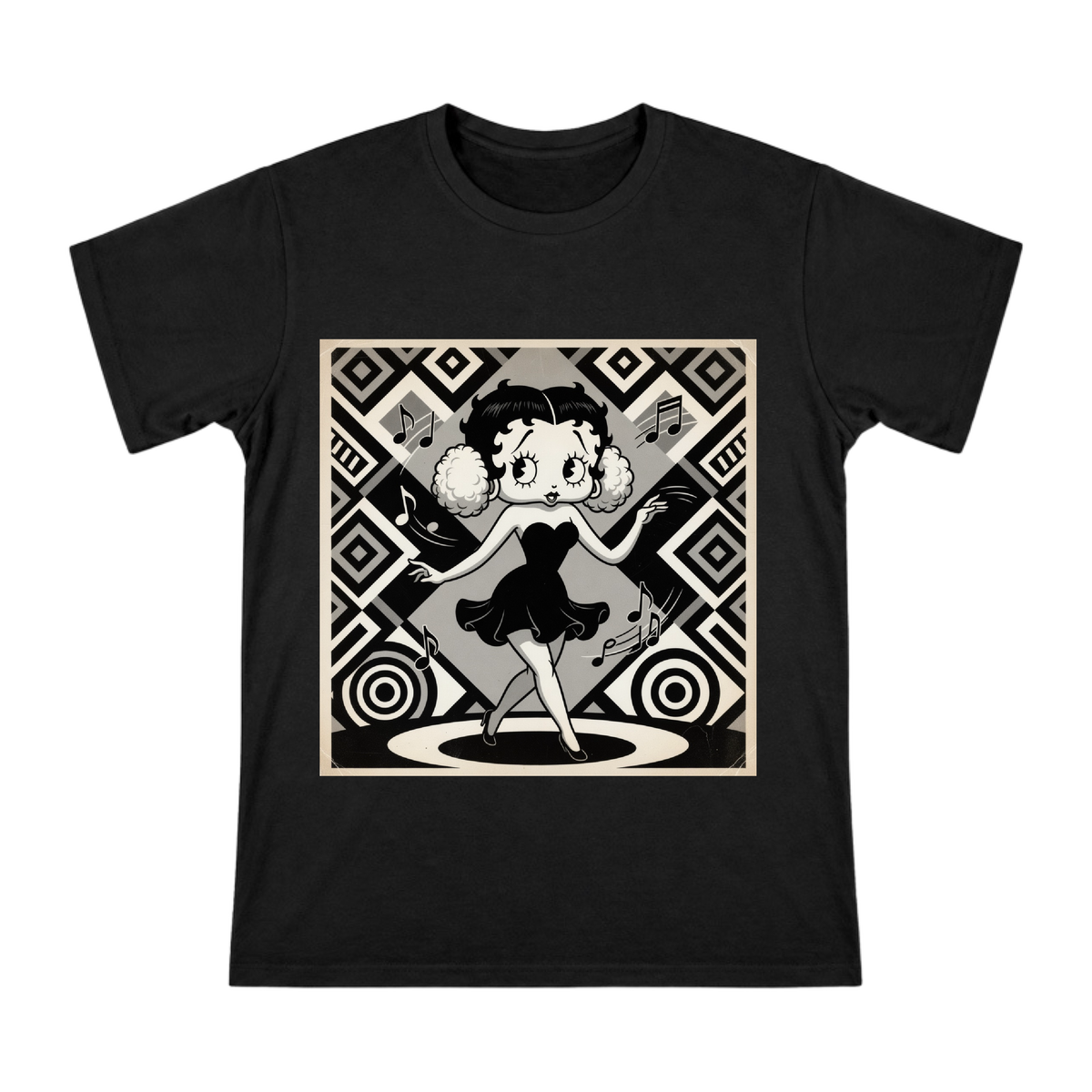 Retro Jazz Dancer Art Men's Custom Print Cotton T-Shirt front [ai-pod:897618f9ef1d6c7d978de81212cb1c5a]