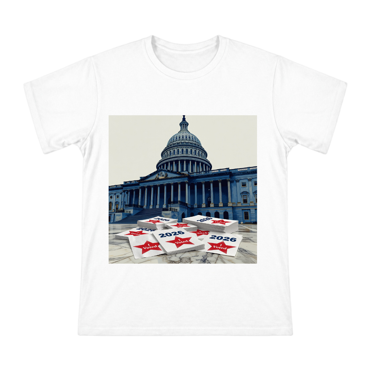 2026 US Capitol Voting Commemorative Men's Cotton T-Shirt front [ai-pod:ee2fb5767e82cde77734bdb65fd5d93d]