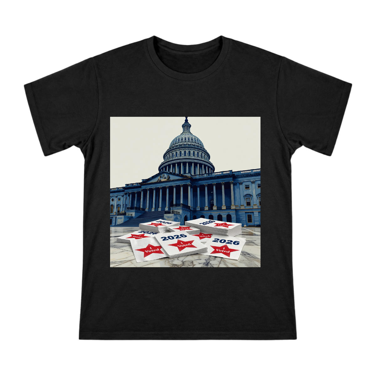 2026 US Capitol Voting Commemorative Men's Cotton T-Shirt front [ai-pod:eaa5191863c84acecd9d747e9e61039e]