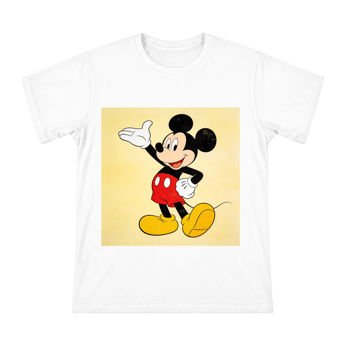 Vintage Mickey Mouse Waving Retro Art Men's Cotton T-Shirt front [ai-pod:162f53272a4bd9cea74ca5acbe2f4d55]