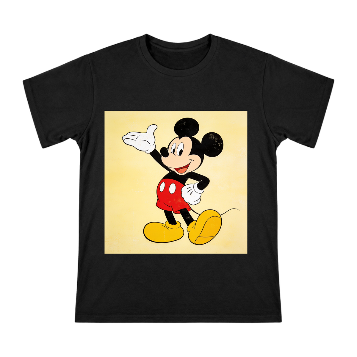 Vintage Mickey Mouse Waving Retro Art Men's Cotton T-Shirt front [ai-pod:9afd4bef2710634fb47e0a3e489781cd]