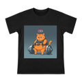 Calorie-Calculating Slumped Orange Cat Graphic Men's Short Sleeve T-Shirt front [ai-pod:c77bd1a881fee2f88b7dfb5c51d5d09b]