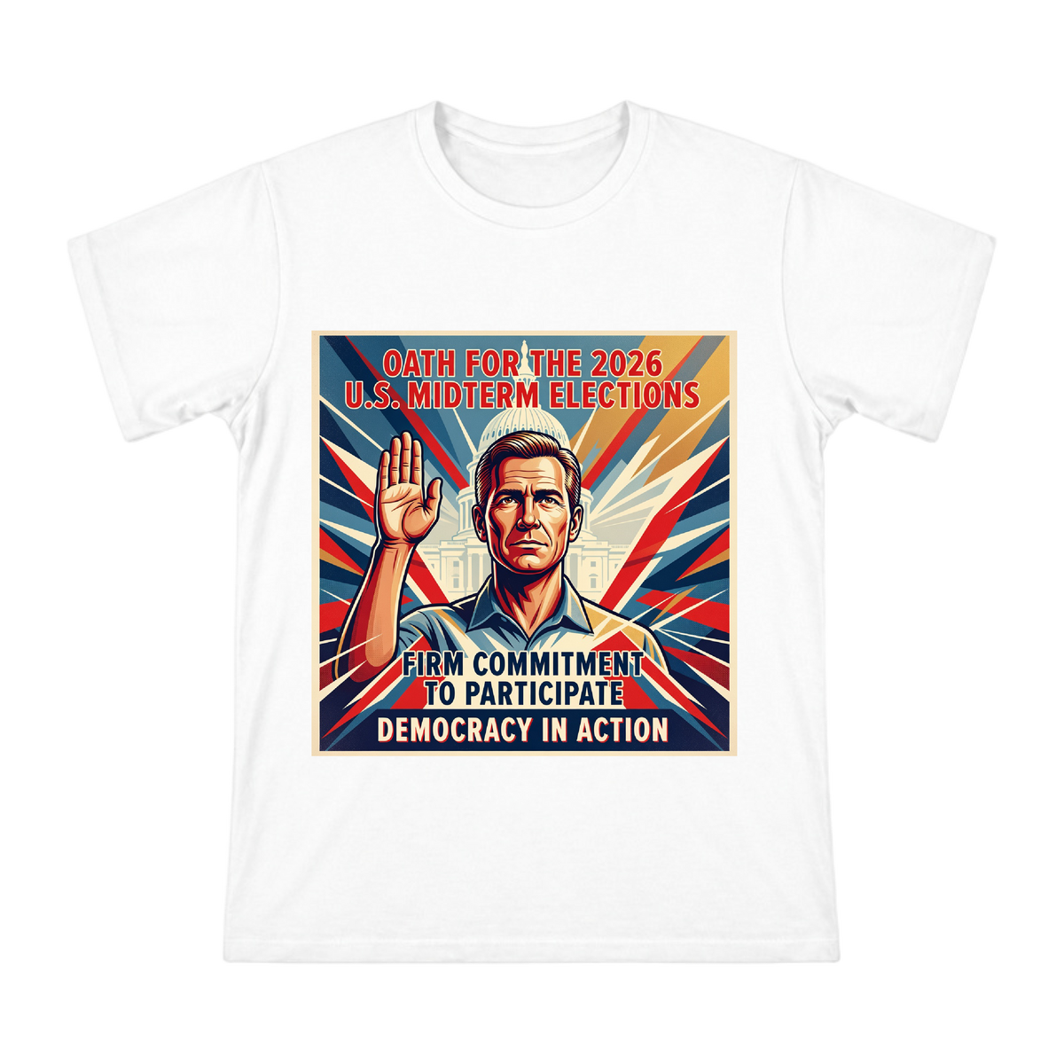 2026 U.S. Midterm Election Oath Vintage Propaganda Poster Men's Short Sleeve T-Shirt front [ai-pod:452c7d003f9551c949ea1f4da783493c]