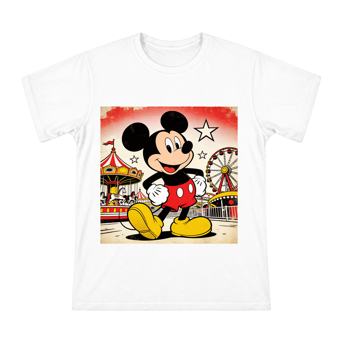 Classic Retro Mickey Mouse Illustration Men's Cotton T-Shirt front [ai-pod:be6354470b7a754af551c8a285904701]