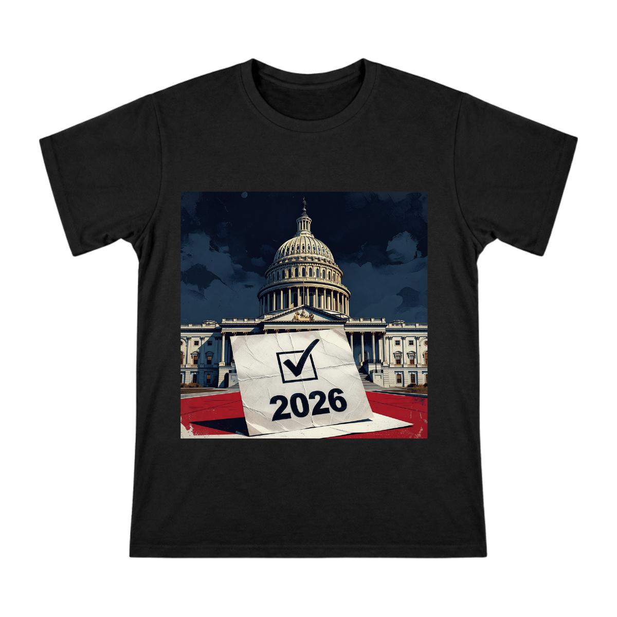 2026 Capitol Hill Vote Retro Poster Men's Cotton T-Shirt front [ai-pod:01333ed641dd50ec8bda69e885f53c56]