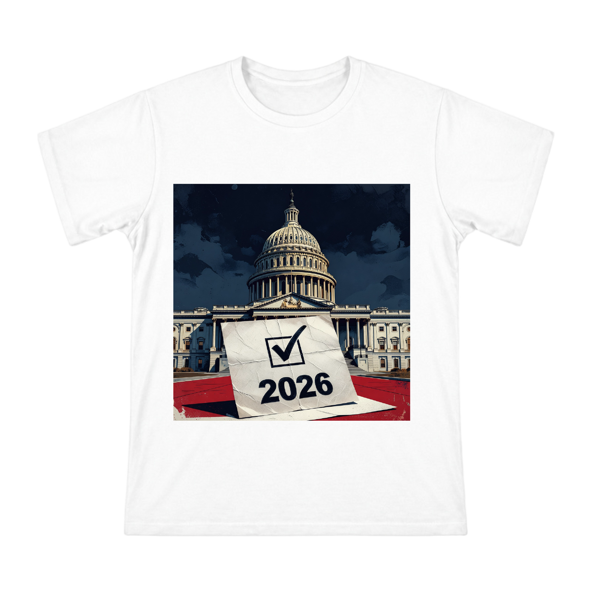 2026 Capitol Hill Vote Retro Poster Men's Cotton T-Shirt front [ai-pod:2921ec409c548b0a830b2379b7d7bb8a]