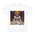 Day of the Dead Calavera with Marigolds and Butterflies Men's Cotton T-Shirt front [ai-pod:bc0bb757fd93dcf36b9c2a1569b53195]