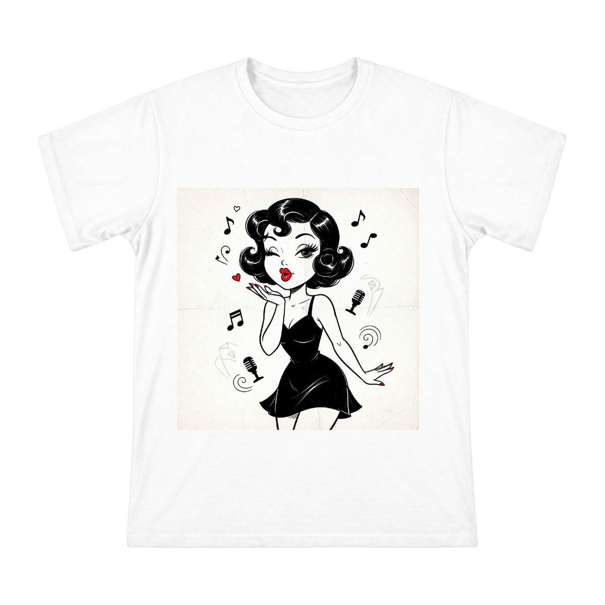 Vintage Jazz Diva Kiss Art Men's Short Sleeve T-Shirt front [ai-pod:c1711c2e2bbe1a585414d402de90931f]