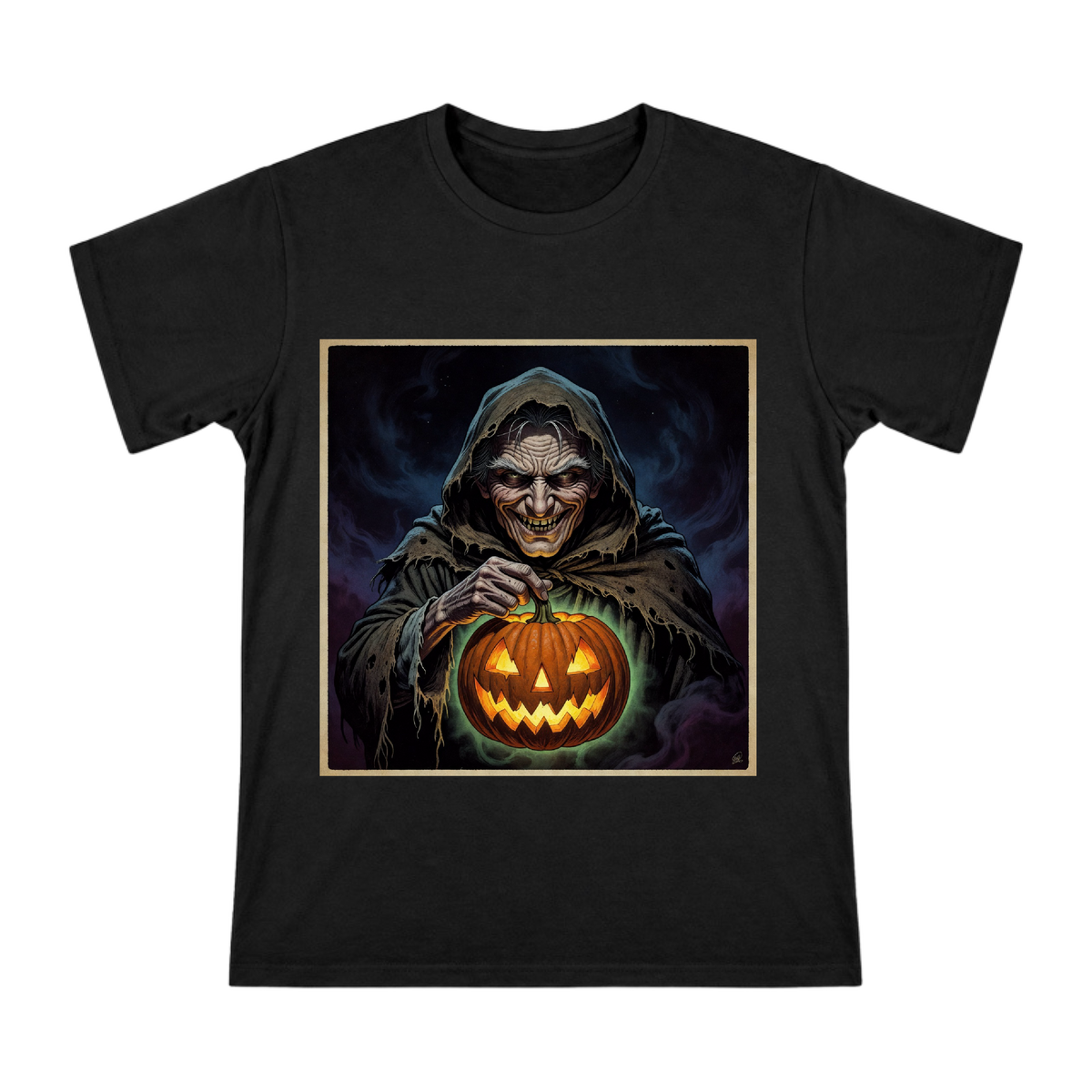 Jack-o'-Lantern Legend T-Shirt front [ai-pod:f4a1930aef33633e1996a7d30543ba02]