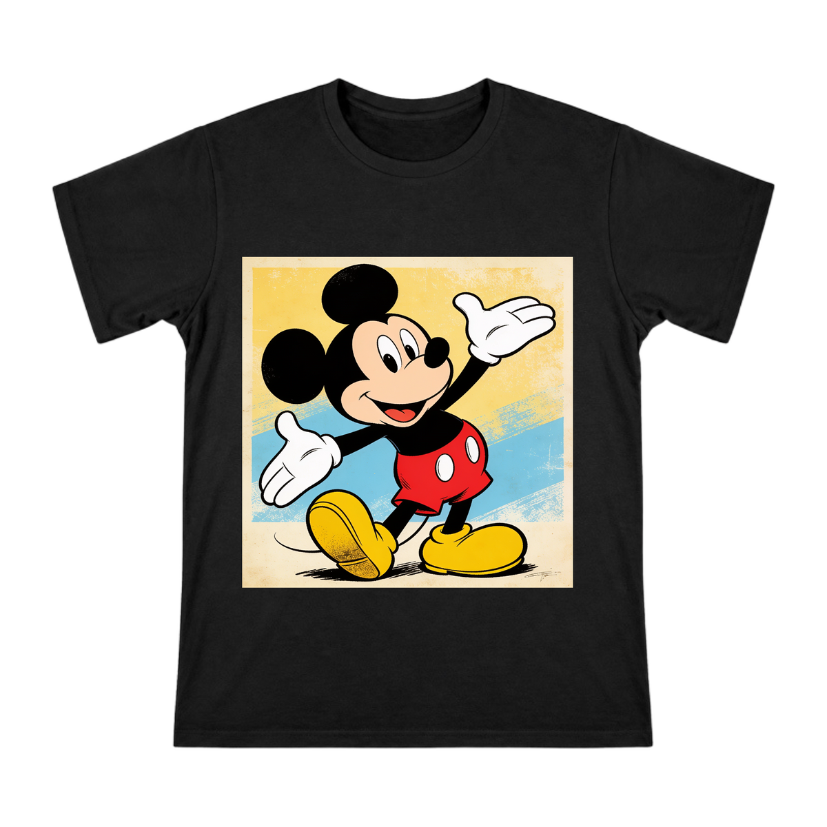 Classic Mickey Mouse Retro Wave Art Men's Cotton T-Shirt front [ai-pod:2f202b1865d1ae8e2b4c5d0c099c3e56]