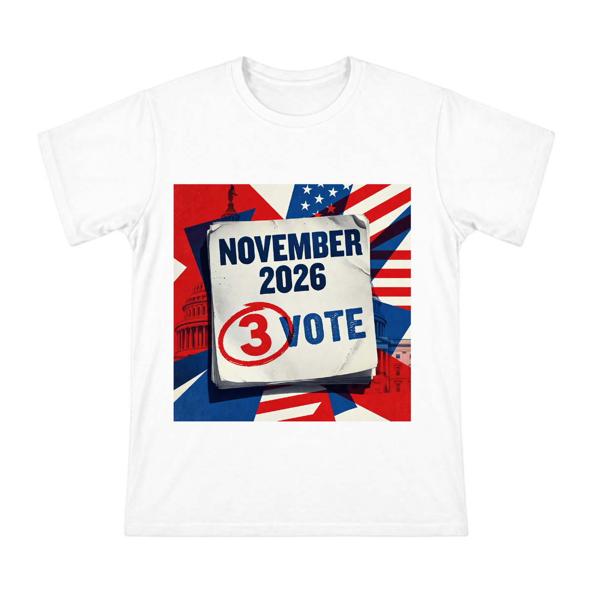 2026 Election Day Vintage Calendar Print Men's Short-Sleeve T-Shirt front [ai-pod:dacefc8cea71f3f6ddc68cf949960204]