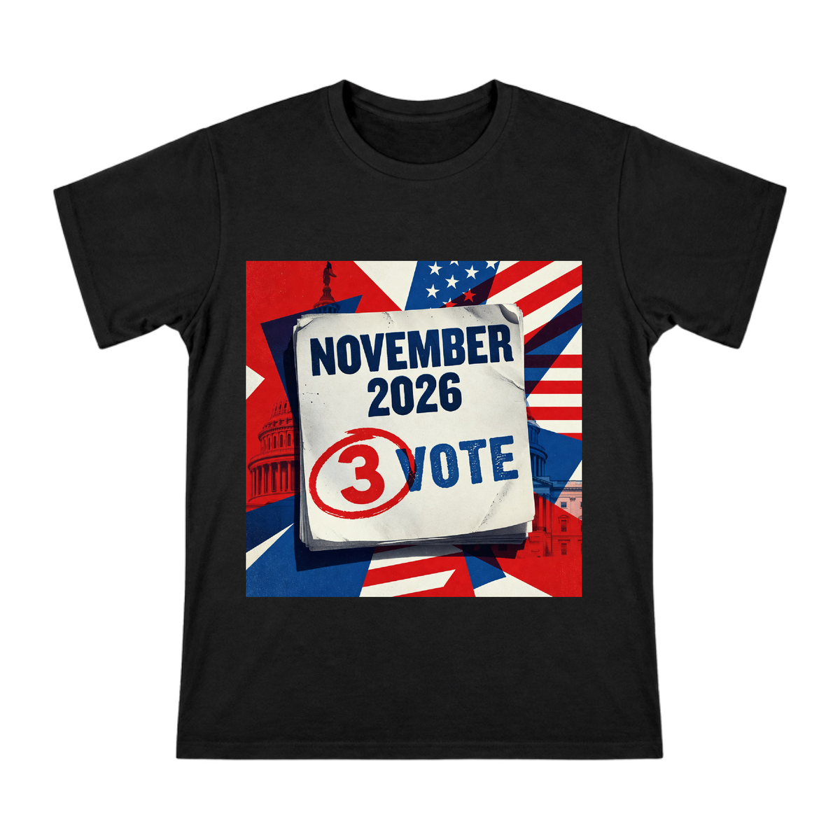 2026 Election Day Vintage Calendar Print Men's Short-Sleeve T-Shirt front [ai-pod:ee78cc1b662357a451a197fae9c5db64]