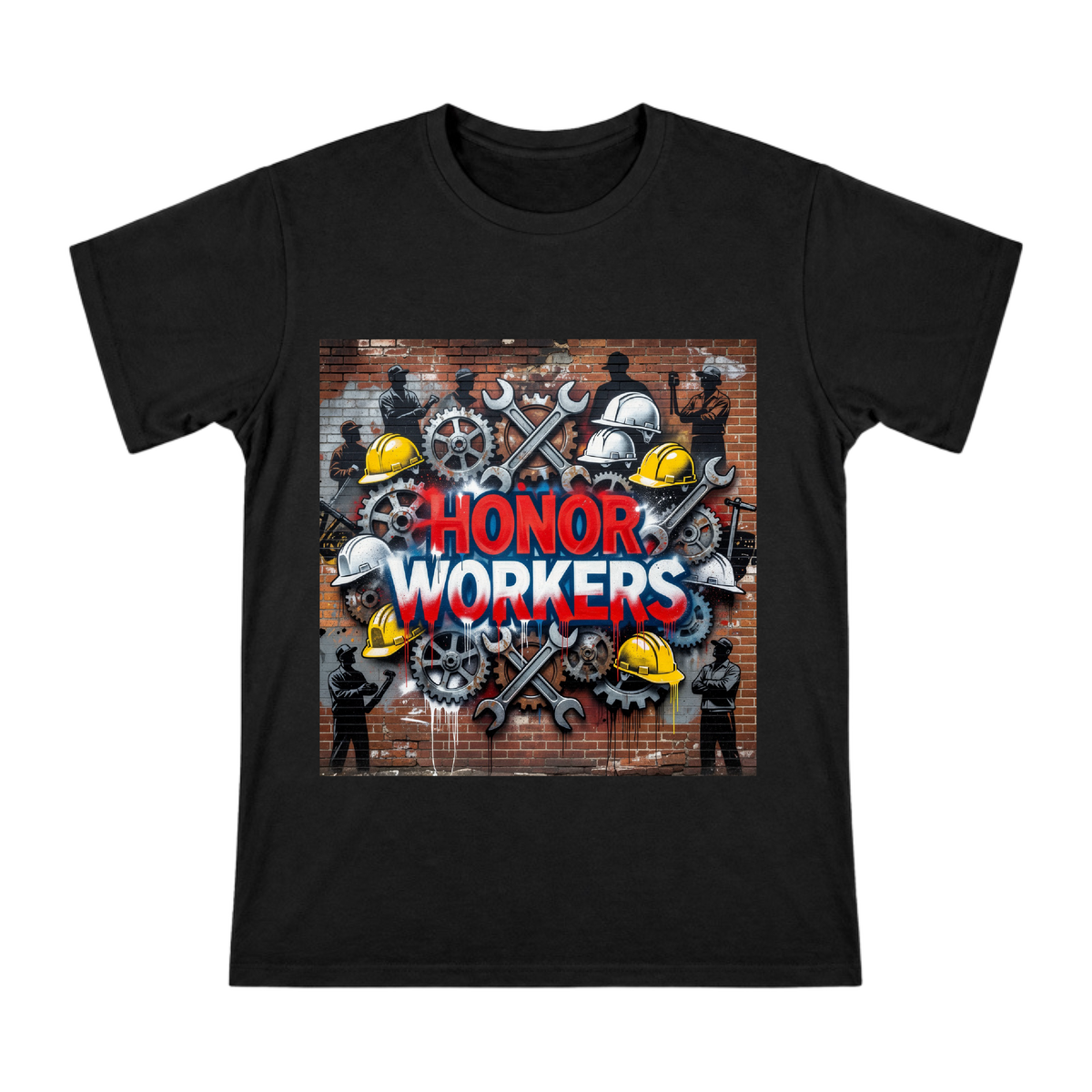 Honor Workers Industrial Graffiti Art Men's Custom Print T-Shirt front [ai-pod:c0a7bd823e3371007cd41ac765154615]