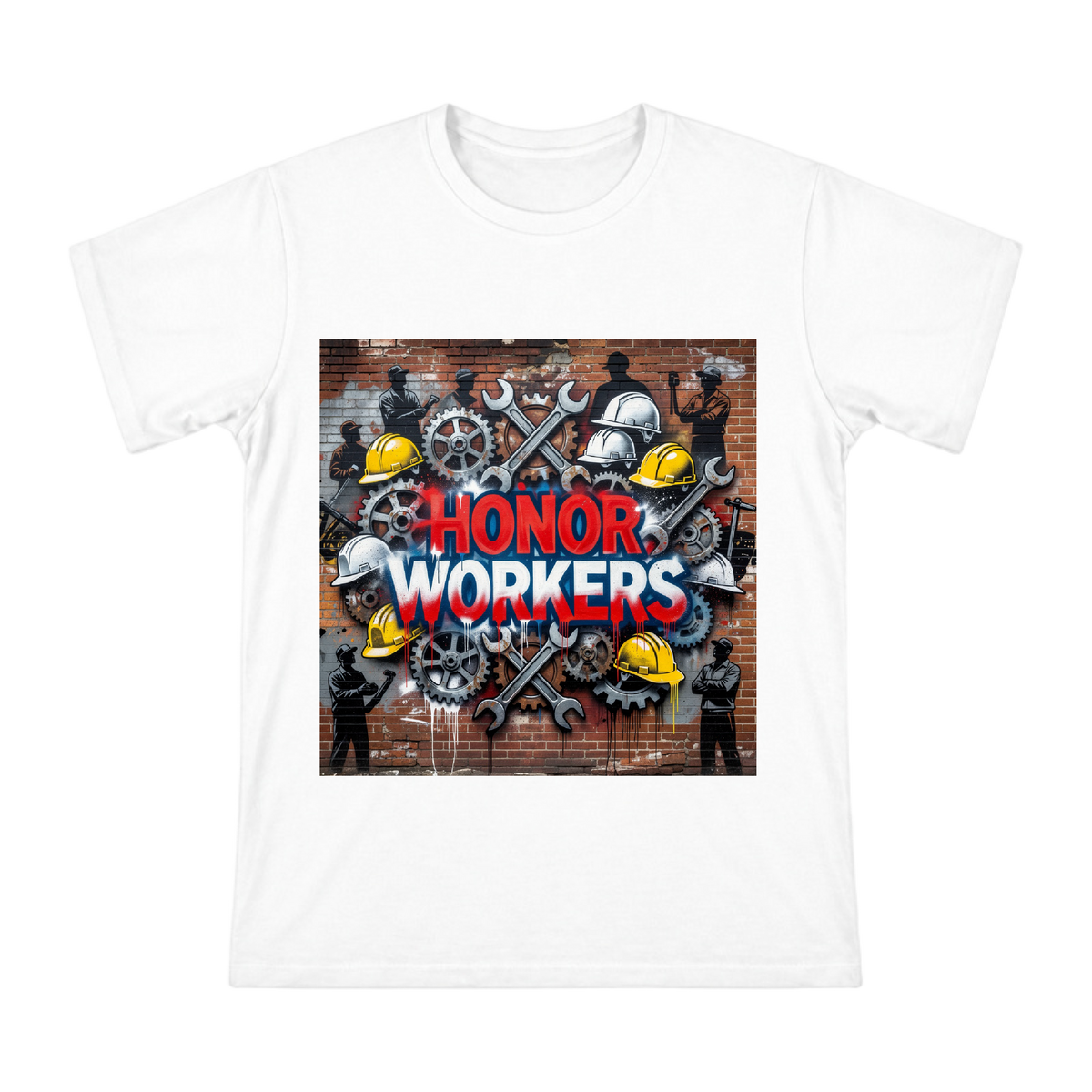Honor Workers Industrial Graffiti Art Men's Custom Print T-Shirt front [ai-pod:ad88bd3e5a0be638de5dd91deb99c03c]