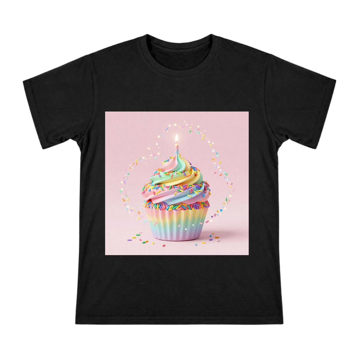 3D Rainbow Sprinkle Cupcake Men's Short Sleeve T-Shirt front [ai-pod:585c70060e7148ffc20f6e5edda9624c]