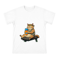 Hardcore Gym Orange Cat Protein Shaker Retro Comic Men's T-Shirt front [ai-pod:8868a100a91181fd5c6157af4cbb5977]