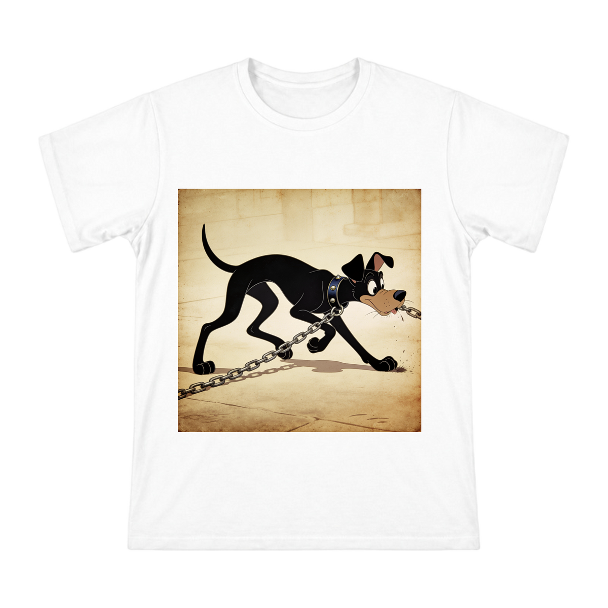 Vintage 1930s Rubber Hose Black Police Dog T-Shirt front [ai-pod:7b3319eebd458c8990f15c0aef681407]