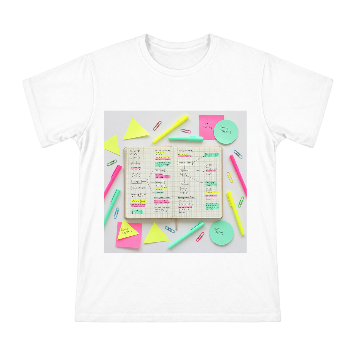Grid Math Notebook with Fluorescent Highlights Men's Short Sleeve T-Shirt front [ai-pod:7365eb43e2a2239f28d003ab0b62d157]