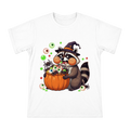 Greedy Raccoon Halloween Pumpkin Bucket Men's Custom T-Shirt front [ai-pod:94c4f99bec483d8b424d59c8b530e0fd]