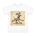 Retro Rubber Hose Happy Running Dog Men's Short Sleeve T-Shirt front [ai-pod:dd2a75d43714891c3d554434d918d348]