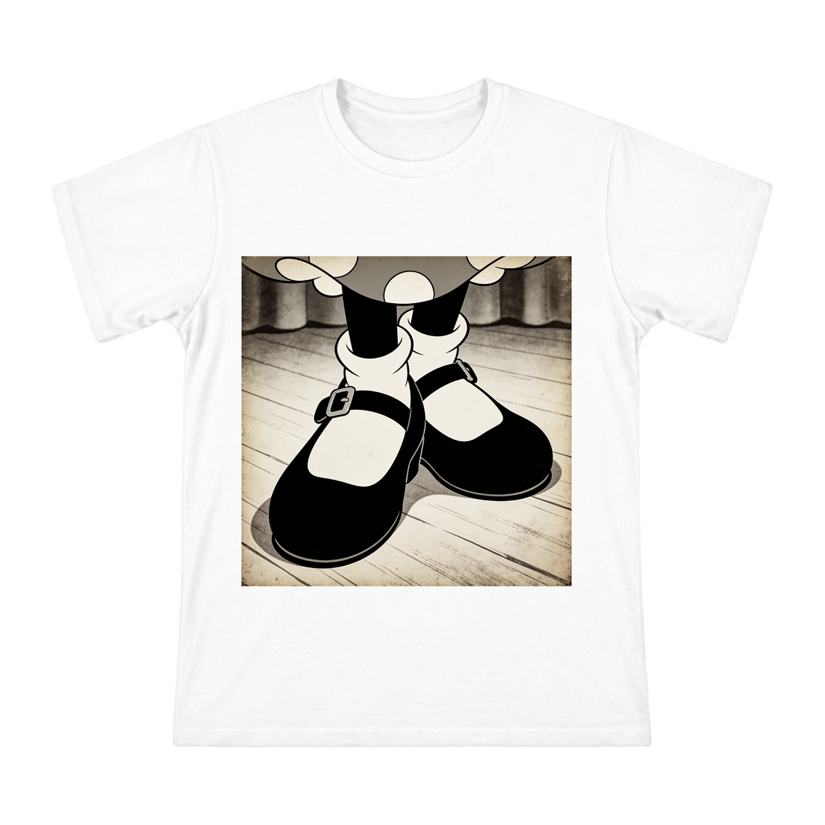 Vintage 1928 Rubber Hose Animation Mary Jane Shoes Men's Custom T-Shirt front [ai-pod:b4f1c1ca19b3376ea6d6c43ad15fce75]