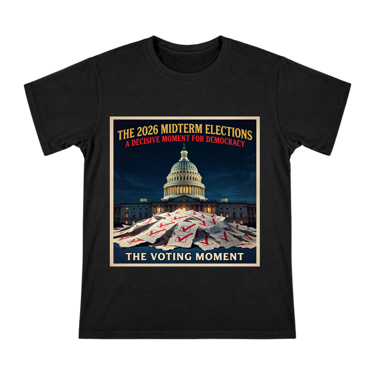 2026 Midterm Elections US Capitol Voting Moment Men's Short Sleeve T-Shirt front [ai-pod:b867cc4ef92e1a1b25110254d01a35c3]