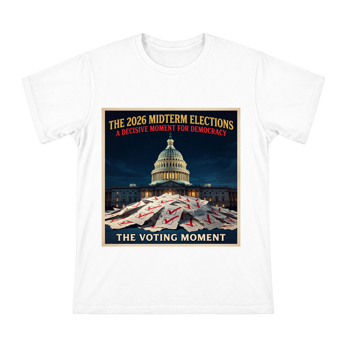 2026 Midterm Elections US Capitol Voting Moment Men's Short Sleeve T-Shirt front [ai-pod:ba0a584ad7bceef38e8a9bbb63c08a9c]