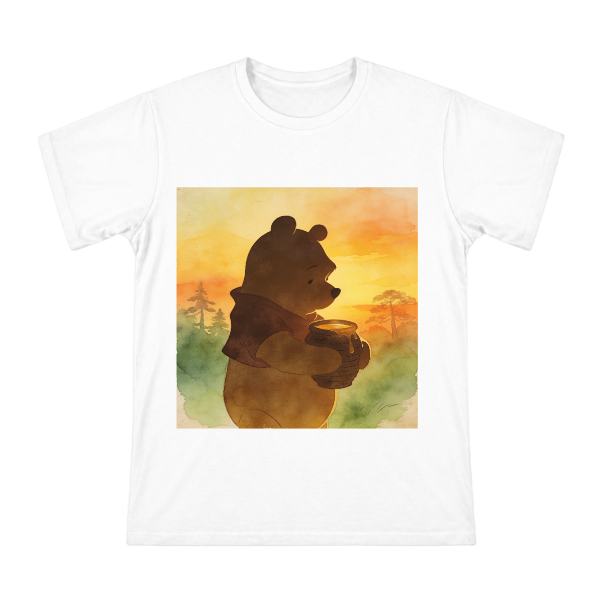 Winnie the Pooh Honey Pot Vintage Silhouette Men's Cotton T-Shirt front [ai-pod:e568b9abd4b82fa517ad5ca191a52931]