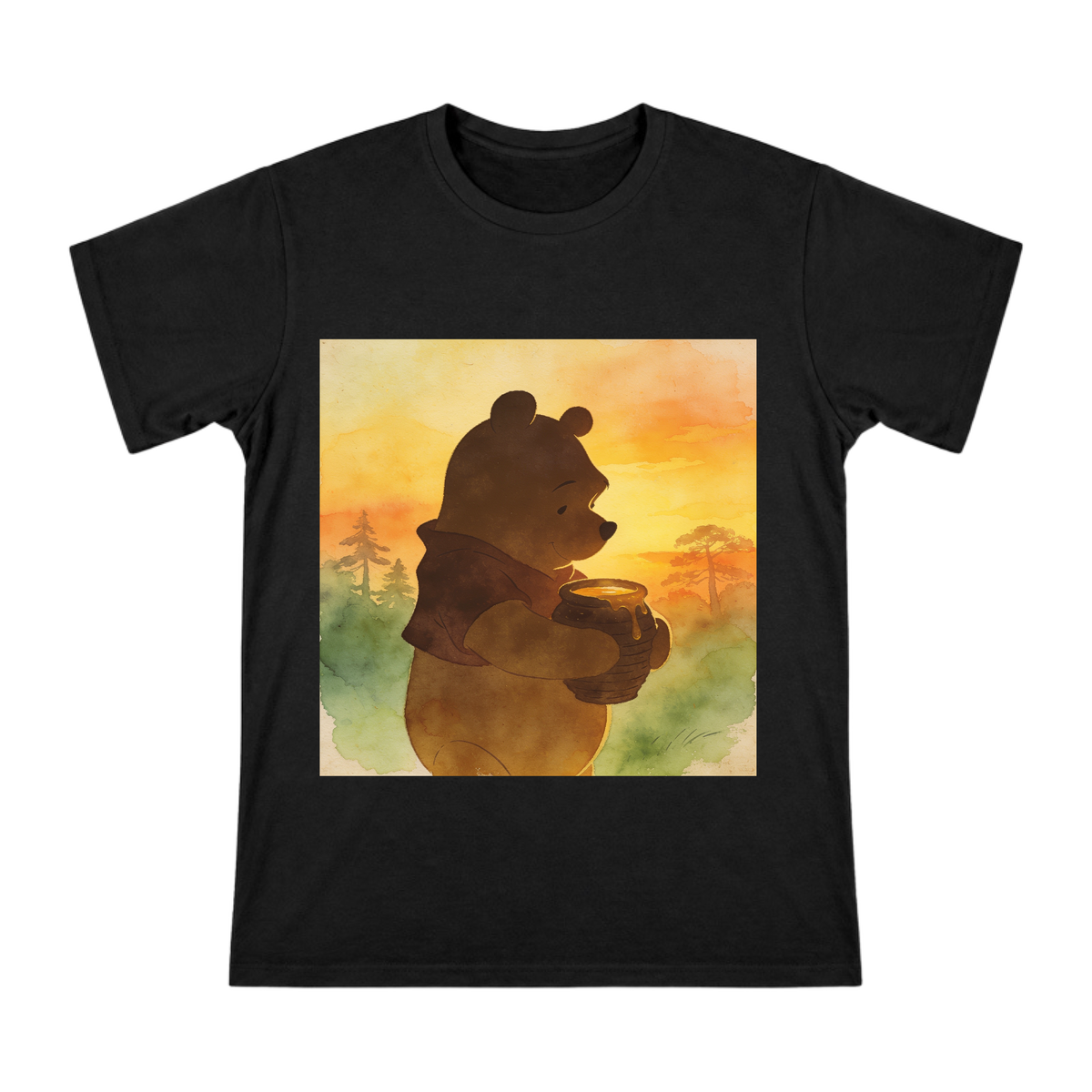 Winnie the Pooh Honey Pot Vintage Silhouette Men's Cotton T-Shirt front [ai-pod:9a90c6bcdfc2c872546ebda774e645c3]