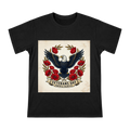 Veterans Day Honor & Sacrifice Bald Eagle Retro Badge Men's Custom T-Shirt front [ai-pod:a51d2887f3317ed9026bf8f04c8acb5c]
