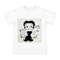 Vintage 1930s Jazz Style Cartoon Woman with Musical Notes Men's Cotton T-Shirt front [ai-pod:9b4996bbfb51340055840fb943a2c33c]