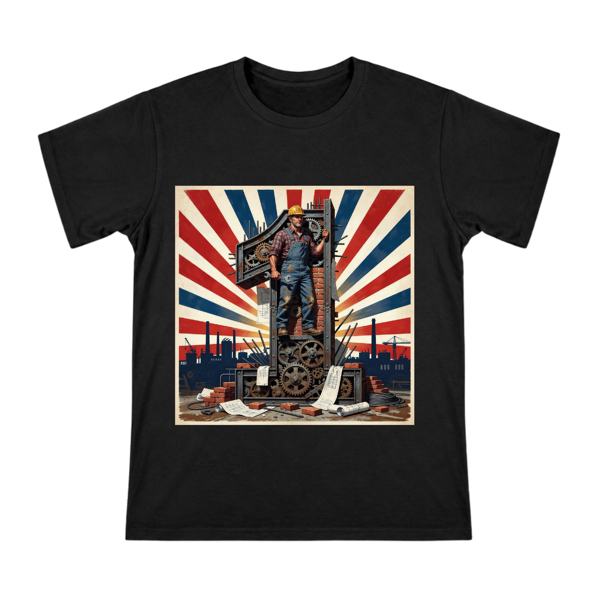 Industrial Gear & Construction Worker '1' Graphic T-Shirt front [ai-pod:2545837e420b294702624d1dc8ac47be]