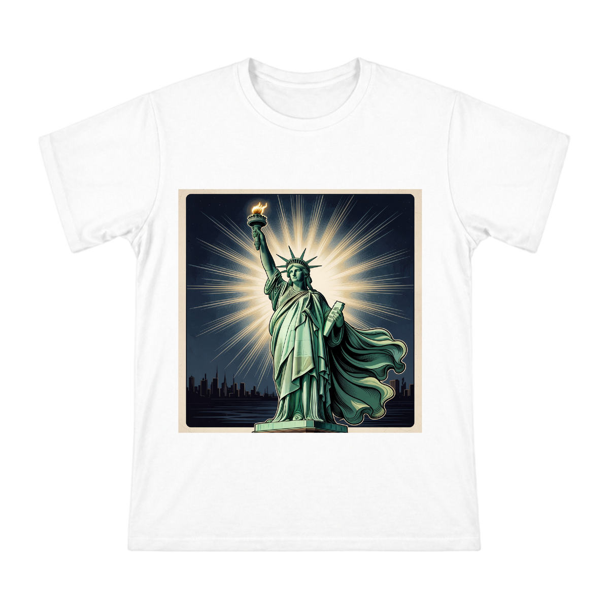 Statue of Liberty Retro Art T-Shirt front [ai-pod:d5ae40601349d399df68f9f9fa945286]