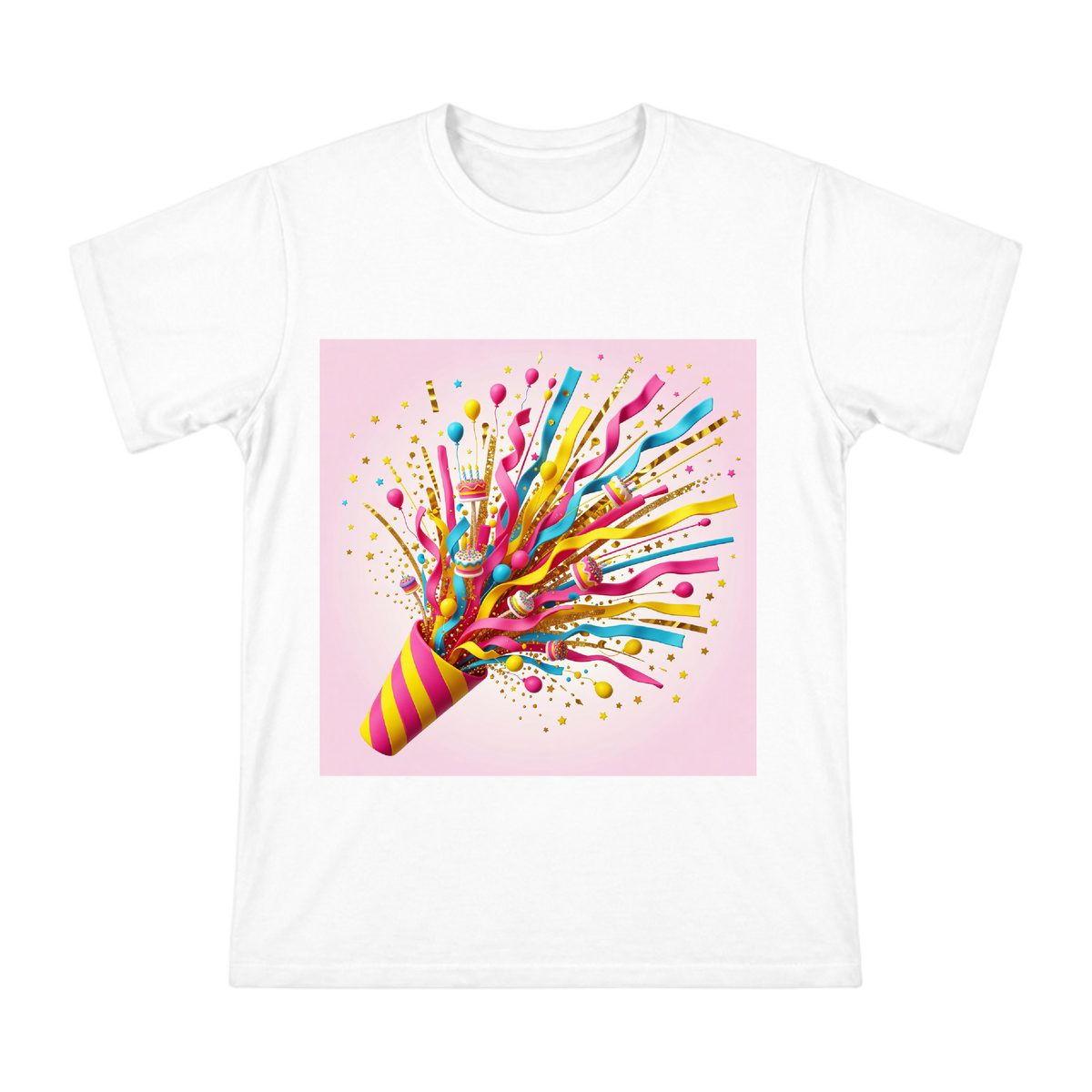 Birthday Party Popper with Confetti and Balloons Men's Short Sleeve T-Shirt front [ai-pod:4f4092c14058d281d128dc974dee978f]