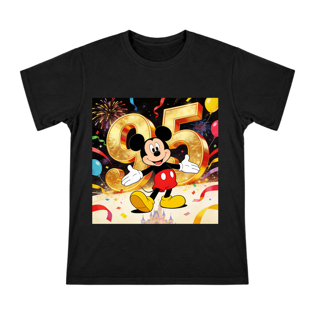 Mickey Mouse 95th Anniversary Gold Celebration Men's Custom T-Shirt front [ai-pod:57579c1bd9b2255fa3e856470b2788a4]