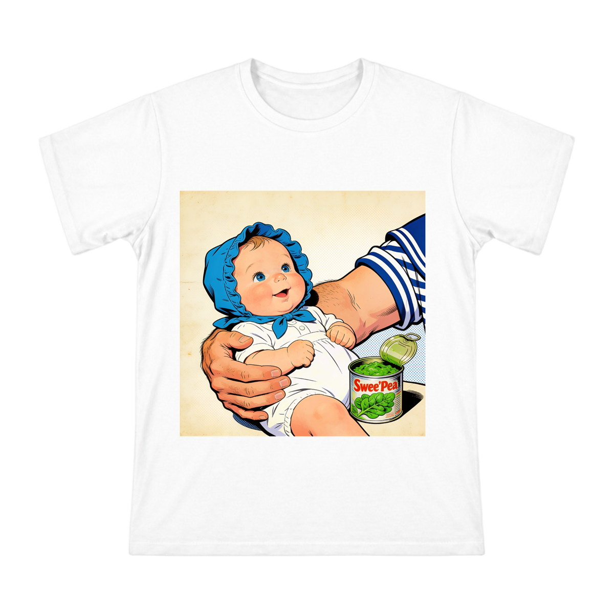 Vintage American Comic Swee'Pea and Spinach Can Men's Short Sleeve T-Shirt front [ai-pod:738f5d2341b2e5601da0ca6e9134732a]