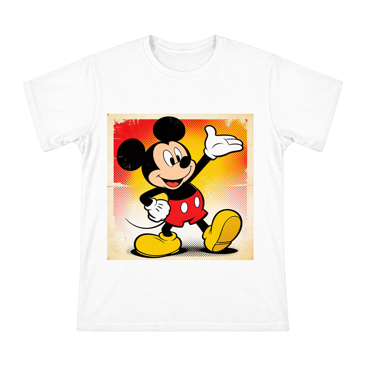Classic Retro Mickey Mouse Waving Men's Cotton T-Shirt front [ai-pod:4adabd7cf7f8a932360d7f6c17f366a0]